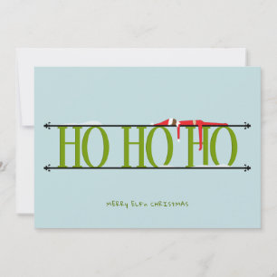 Tarjeta de Navidad con Foto Verde y Azul de Traves