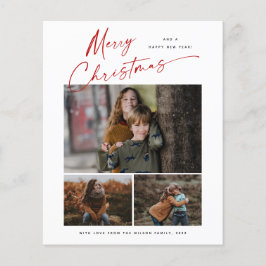 Tarjeta de Navidad con Foto y Guión de Navidad 3 P