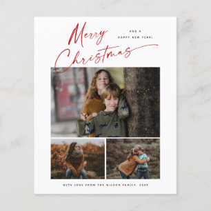 Tarjeta de Navidad con Foto y Guión de Navidad 3 P