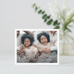 Tarjeta de Navidad con Foto y Guión Simple y Econó