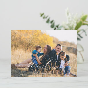 Tarjeta de Navidad con Foto y Letra Caligráfica