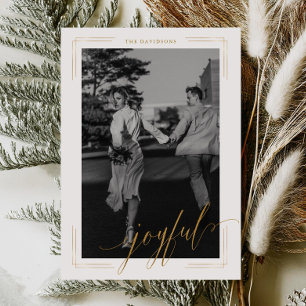 Tarjeta de Navidad con Foto y Letra de Purpurina D