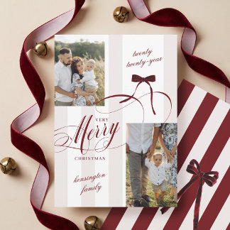 Tarjeta de Navidad con Foto y Letra Elegante de La