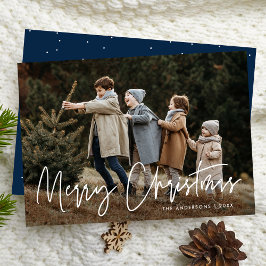Tarjeta de Navidad con Foto y Letra manuscrita Azu