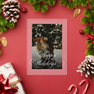 Tarjeta de Navidad con foto y letra moderna 1