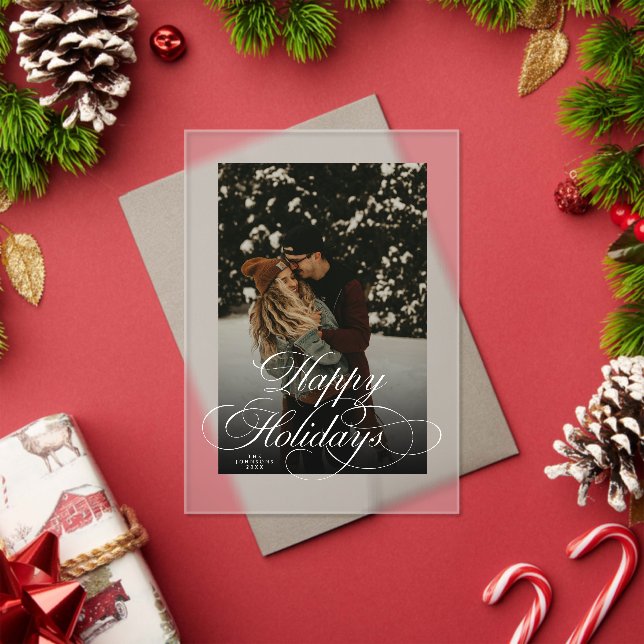 Tarjeta de Navidad con foto y letra moderna 1 (Insitu (Vacaciones))