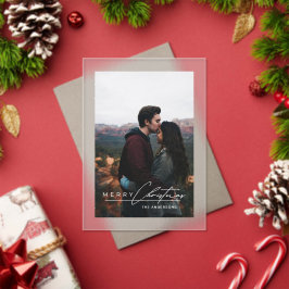 Tarjeta de Navidad con Foto y Letra Moderna Minima