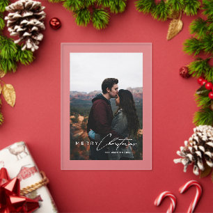 Tarjeta de Navidad con Foto y Letra Moderna Minima