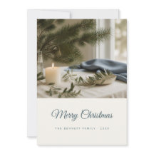 Tarjeta de Navidad con Foto y Letra Script