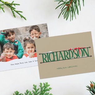Tarjeta de Navidad con Foto y Letrero de Travesura