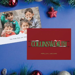 Tarjeta de Navidad con Foto y Letrero de Travesura