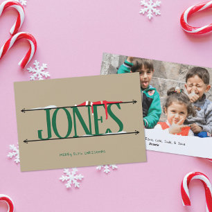 Tarjeta de Navidad con Foto y Nombre de Travesuras
