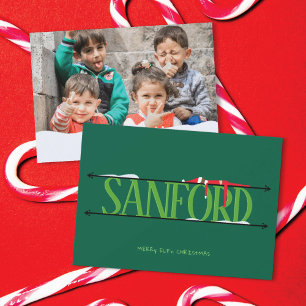Tarjeta de Navidad con Foto y Nombre de Travesuras