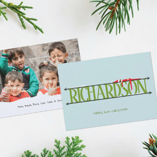 Tarjeta de Navidad con Foto y Nombre de Travesuras