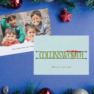 Tarjeta de Navidad con Foto y Nombre de Travesuras
