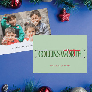Tarjeta de Navidad con Foto y Nombre de Travesuras