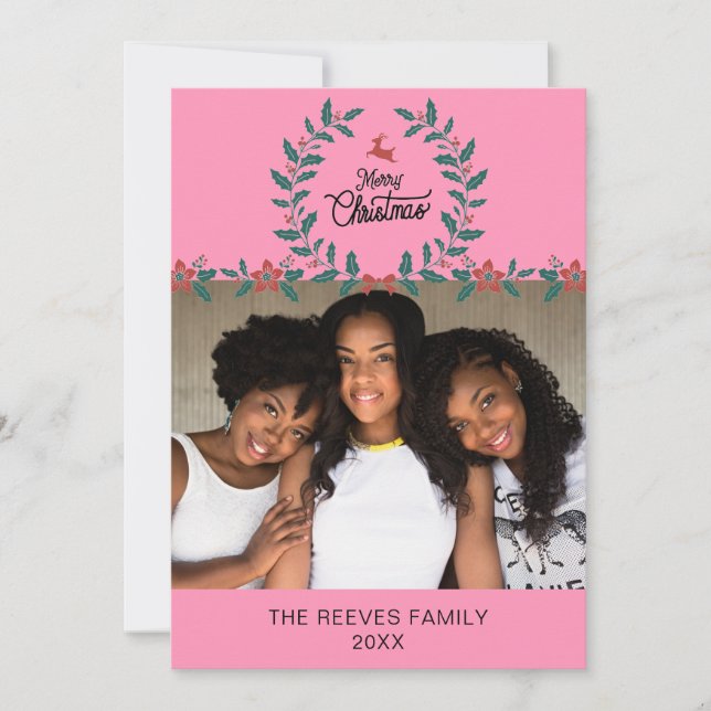 Tarjeta de Navidad con Fotografía Familiar (Anverso)