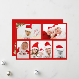 Tarjeta de Navidad con Fotos enmarcadas de Familia