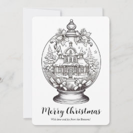 Tarjeta de Navidad con Globo de Nieve de Paisaje I