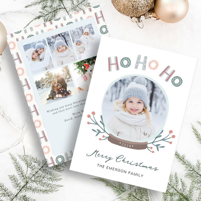 Tarjeta de Navidad con Globo de Nieve Fotográfico (Photo Snow Globe Christmas Card
)