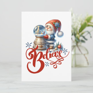 Tarjeta de Navidad con gnomo adorable y globo de n