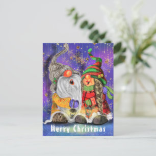 Tarjeta de Navidad con Gnomos Pareja