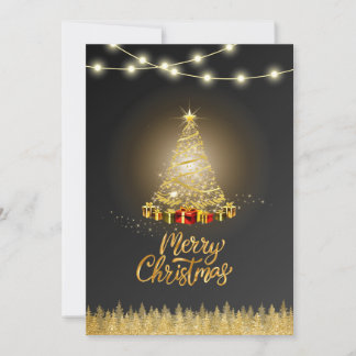 Tarjeta de Navidad con Gradiente Negro