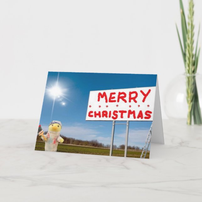 Tarjeta de Navidad con grafitis de Feliz Navidad (Anverso)