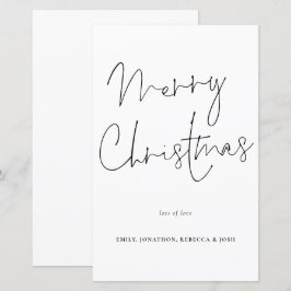 Tarjeta de navidad con guión de escritura a mano d