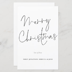 Tarjeta de navidad con guión de escritura a mano d