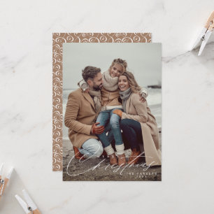Tarjeta de Navidad con guión de Feliz Navidad