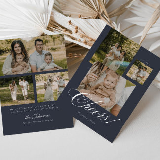 Tarjeta de Navidad con guión moderno 6 Fotos
