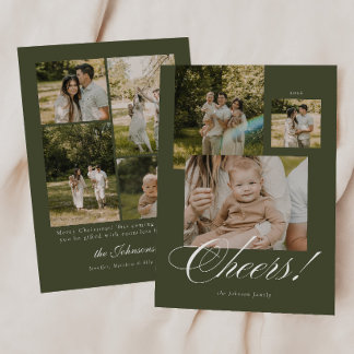 Tarjeta de Navidad con guión moderno 7 Fotos