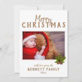 Tarjeta de Navidad con guión Pino Foto de vacacion