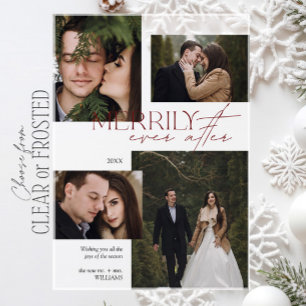 Tarjeta de Navidad con Guión Rojo 4 Fotos