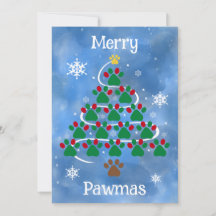 Tarjeta de Navidad con Huella de Perro