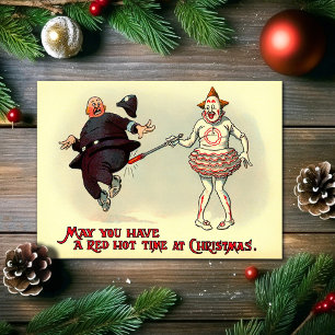 Tarjeta de Navidad con humor victoriano extraño
