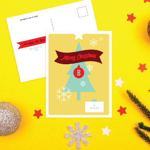 Tarjeta de Navidad con Iconos de Navidad Monograma