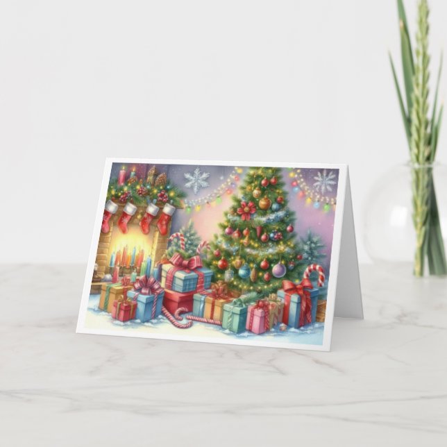 Tarjeta de Navidad con imagen de árbol de Navidad (Anverso)
