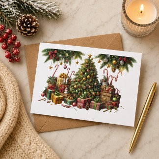 Tarjeta de Navidad con imagen de árbol de Navidad