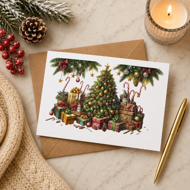 Tarjeta de Navidad con imagen de árbol de Navidad (Subido por el creador)