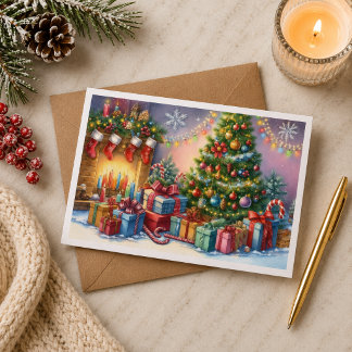 Tarjeta de Navidad con imagen de árbol de Navidad