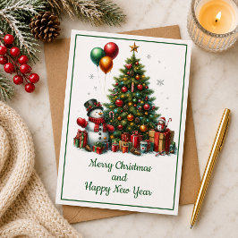 Tarjeta de Navidad con imagen de árbol de Navidad