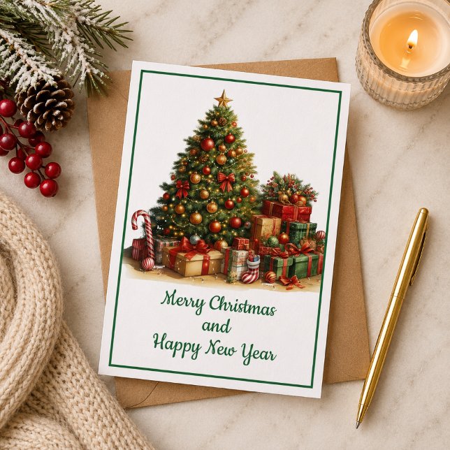 Tarjeta de Navidad con imagen de árbol de Navidad (Subido por el creador)