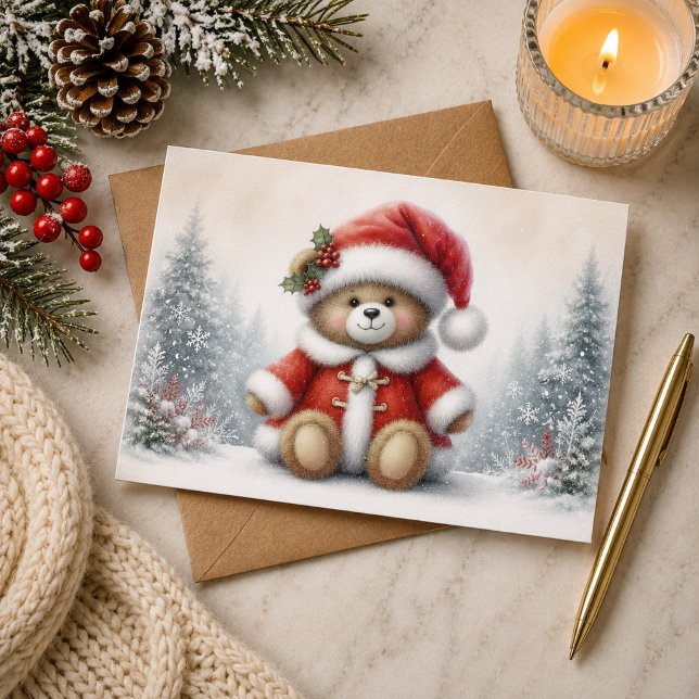 Tarjeta de Navidad con imagen de osito de Navidad (Subido por el creador)
