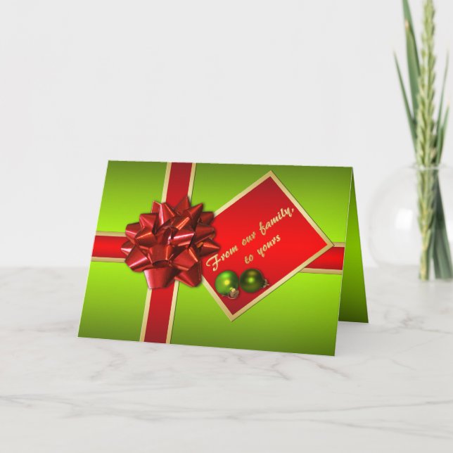 Tarjeta de navidad con inserción de foto familiar (Anverso)