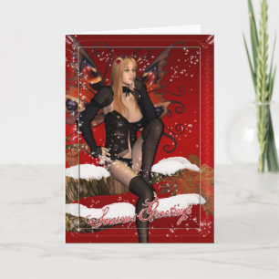Tarjeta de Navidad con la nieve de hadas mágica