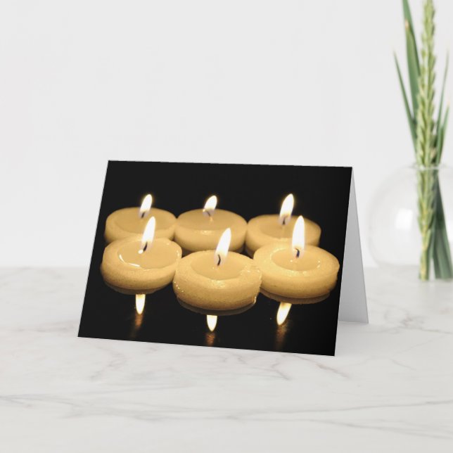 Tarjeta de Navidad con las velas del té (Anverso)