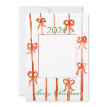 Tarjeta de Navidad con lazo