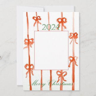 Tarjeta de Navidad con lazo